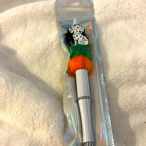 New handmade white with black spots Dalmatian ink pen made by 4 year old